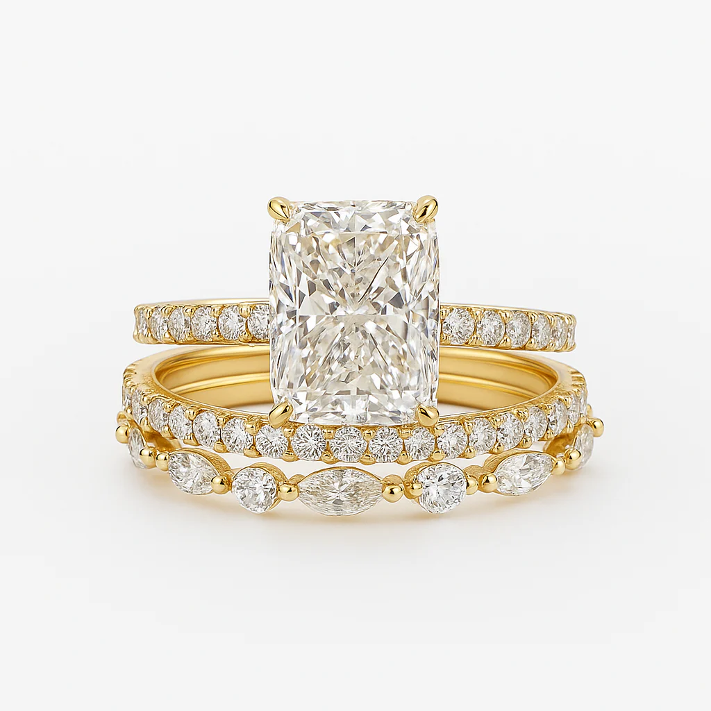 Ylia |Conjunto de anillos de boda de oro