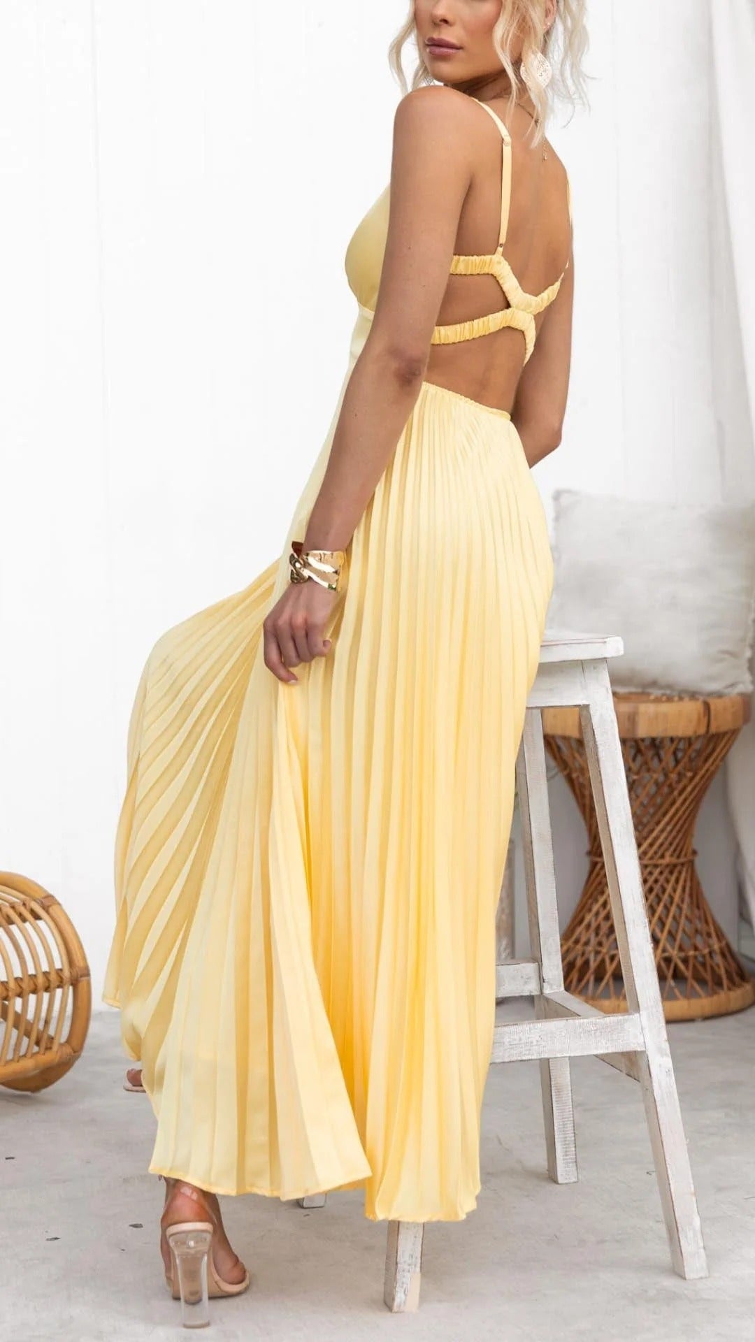 Yba | Vestido largo con cuello en V