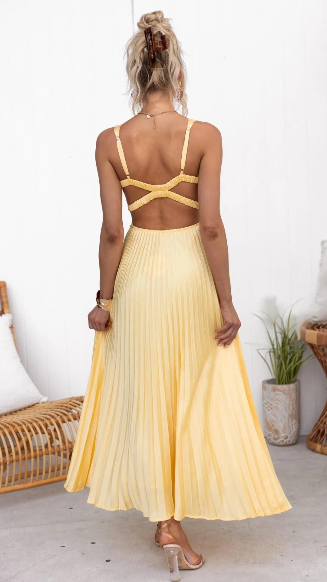 Yba | Vestido largo con cuello en V